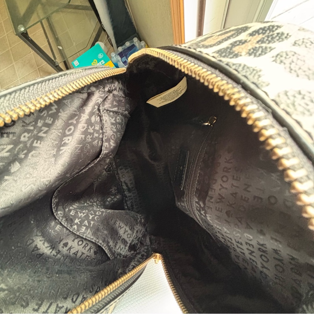 Kate Spade Black and Leopard Print Backpack - Picture 6 of 7